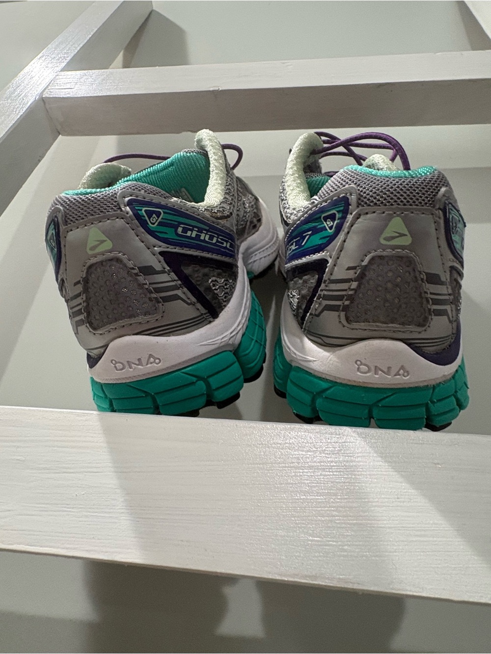 Brooks Women's Running Shoes - Gray with Teal & Purple - Picture 4 of 6
